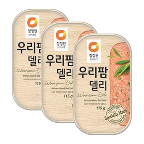 청정원 우리팜 델리 햄통조림, 115g, 3개