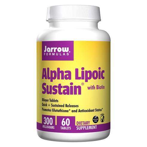 재로우 알파 리포익 서스태인 바이오틴 300mg 타블렛 비건 글루텐 프리, 60개입, 1개