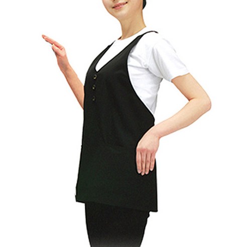 맵시 T/C 유니폼 앞치마, LN677 블랙, 1개
