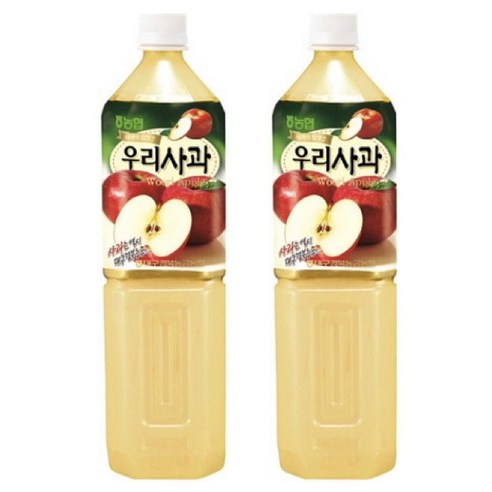 농협 우리사과 주스 페트, 1.5L, 2개