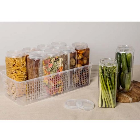 실리쿡 사각1호 10개 + 롱트레이 대 세트로 주방 정리의 필수품을 완성하세요.