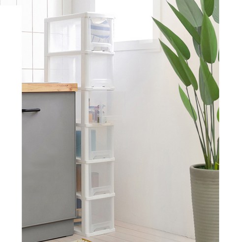 효율적인 수납을 위한 슬림한 6단 틈새 서랍장