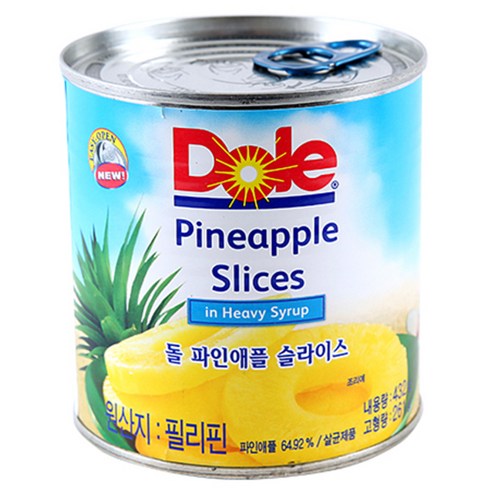 돌 파인애플 슬라이스 통조림, 439g, 1개