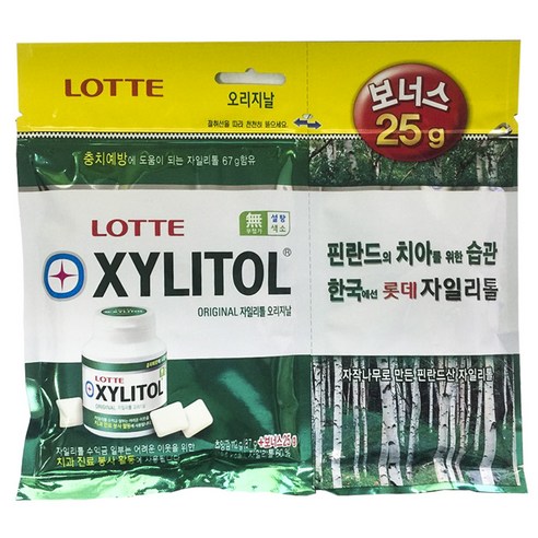 롯데자일리톨 오리지날 껌 리필, 112g, 1개