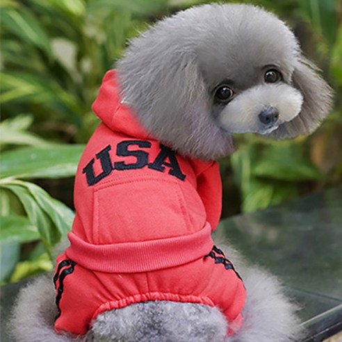 펫츠랜드 애견용 아디 USA 올인원, 레드