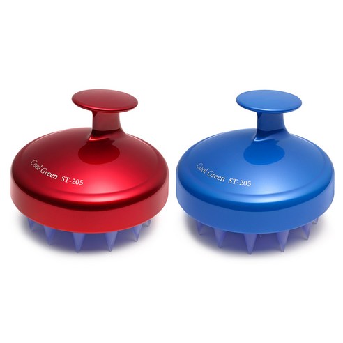 쿨그린 ST-205 샴푸브러쉬 2p, 레드, 블랙, 1세트