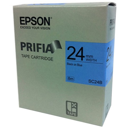 엡손 PRIFIA 라벨카트리지, black on blue, 8m