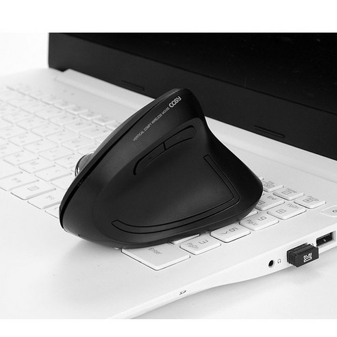  코시 버티컬 컴피 무선 마우스 M3163WL, 블랙 