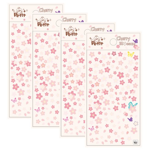 쁘띠팬시 Cherry blossom 스티커, da5358, 4개입