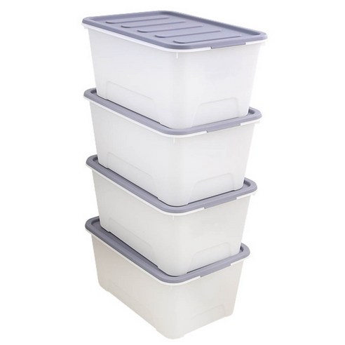 가쯔 멀티블럭 리빙박스, 그레이, 56L, 4개