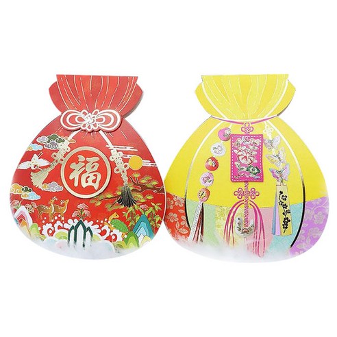 마음담아 전통 복주머니 한복 돈봉투 세트 모음, 복주머니 3종묶음