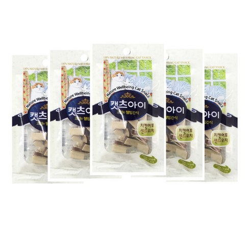 캣츠아이 치킨어포샌드위치 고양이 간식, 닭고기 + 어포 혼합맛, 30g, 5개