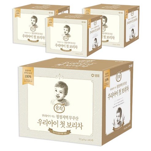 순작 청정무주 우리아이 첫 보리차 24티백, 보리맛, 4개