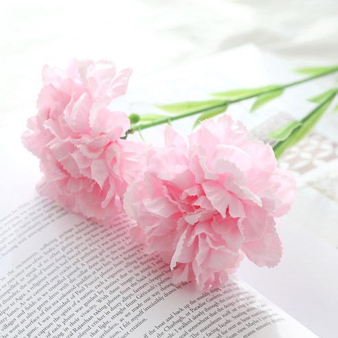 행복한마을 생화같은 조화부쉬 싱글카네이션 3p, 핑크
