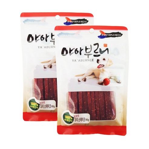 야아부르니 국내산 강아지 수제간식, 코코넛+오리스테이크 혼합맛, 2개