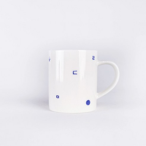 소로시 한글 미니 머그, 자음 (White + Blue), 1개