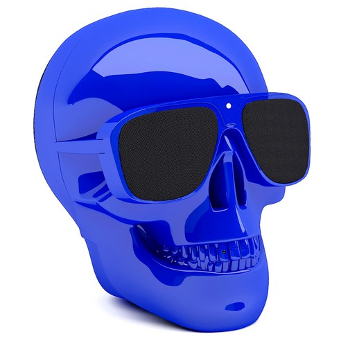 자르 AeroSkull NANO 해골 블루투스 스피커, GLOSSY BLUE