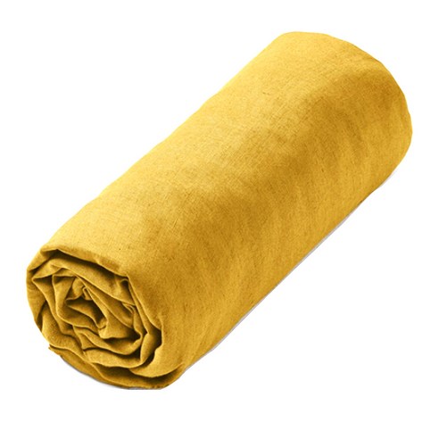 라흐두뜨 린넨 심플 매트리스 커버 F679795, curry yellow