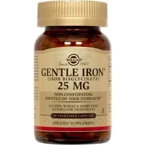 솔가 젠틀 아이언 25mg 베지터블 캡슐, 90개입, 1개