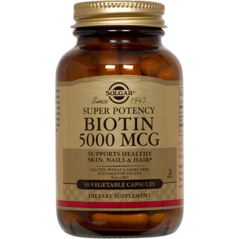 솔가 슈퍼 포텐시 비오틴 5000mcg 베지터블 캡슐, 100정, 1개