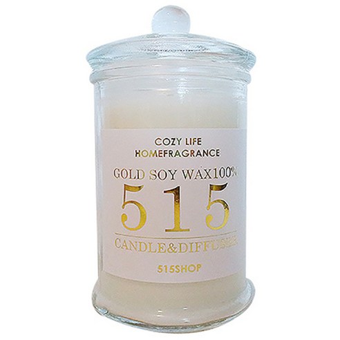 515샵 소이 돔캔들 150ml + 유리돔 리드, 화이트머스크, 1개
