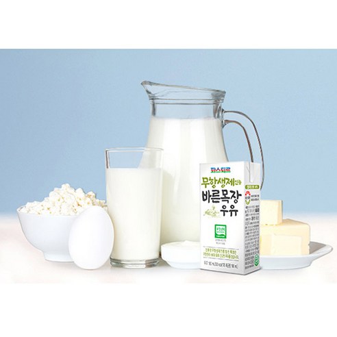 파스퇴르 무항생제 인증 바른목장 우유는 선별된 목장의 원유를 사용하여 제조되며 상온보관이 가능한 종이팩 제품입니다.