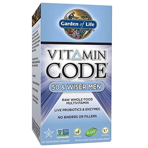 Garden of Life 비타민 코드 50 & 와이저 맨 120개입 베지테리안 캡슐