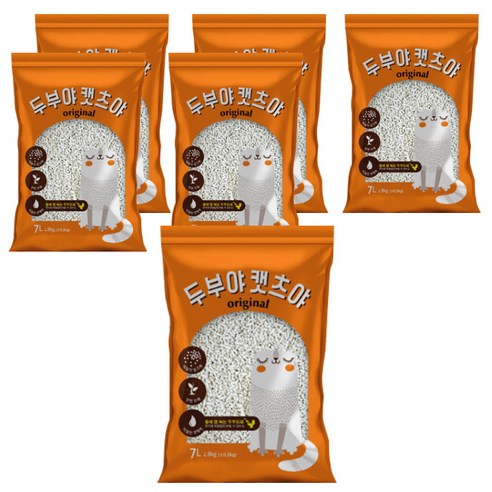 두부야캣츠야 고양이 모래 오리지널, 7L, 6개