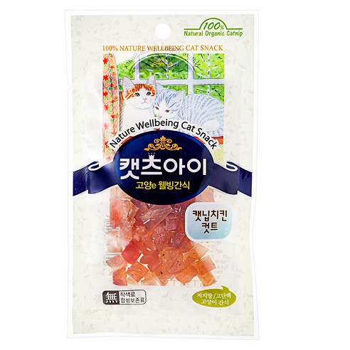 캣츠아이 고양e 웰빙간식 닭, 캣닙치킨컷트, 27g, 1개