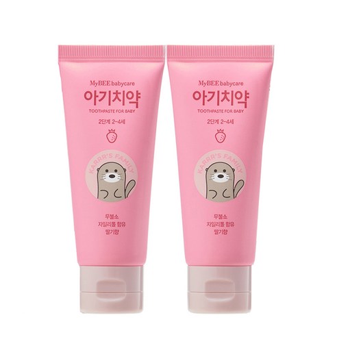 마이비 아기치약 2단계 딸기향, 50g, 2개