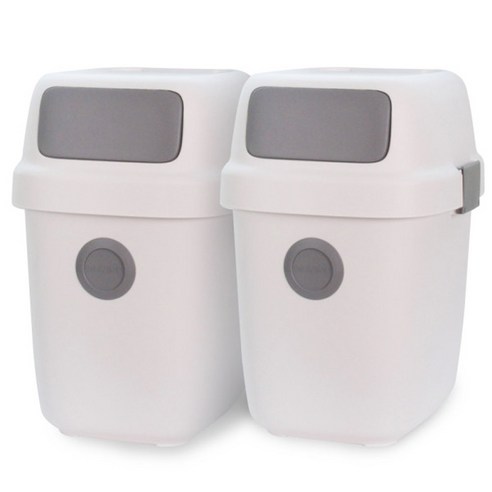 올리빙 도트 가정용 재활용 분리수거함 60L, 화이트