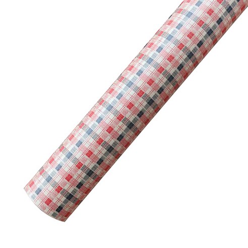 포포팬시 체크 크라프트 포장지 53cm x 20m, 베이지, 1개