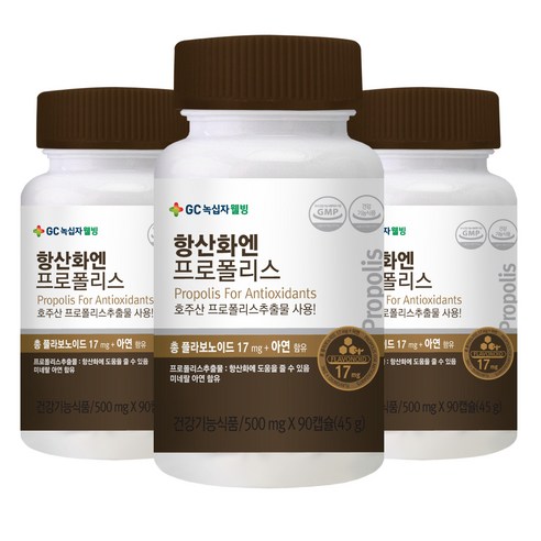 녹십자웰빙 항산화엔 프로폴리스, 45g, 3개입