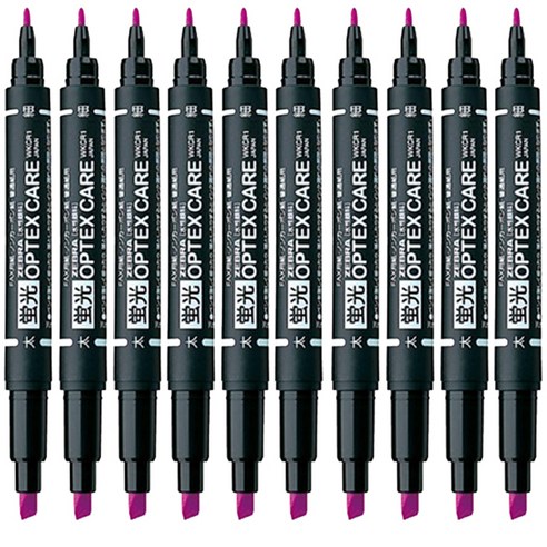 제브라 옵텍스 케어 형광펜, 퍼플, 10개