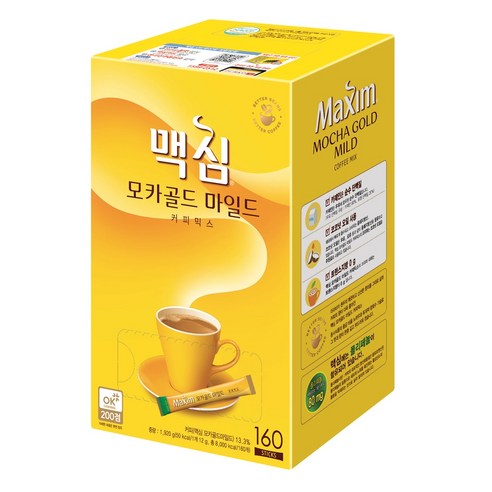 맥심 모카골드 마일드 커피믹스, 12g, 160개