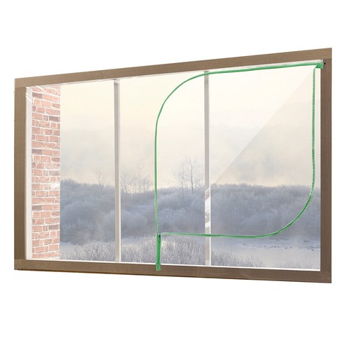 알뜨리 EVA 방풍비닐 창문용 투명 민트지퍼 대 300 x 120 cm + 양면테이프, 1개
