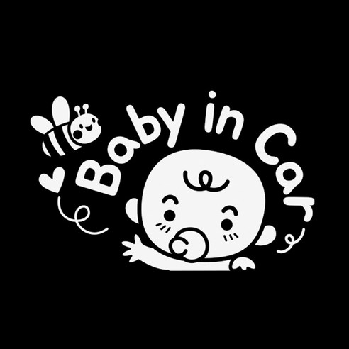 제제데코 자동차스티커 허니베이비, 반사, 1개
