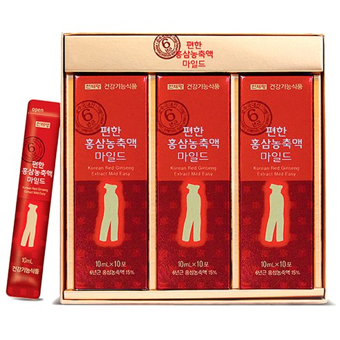 천제명홍삼 편한 홍삼농축액 마일드 스틱형 + 쇼핑백, 30개
