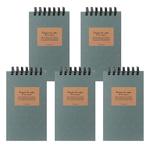 톡톡팬시 1000 포켓북 상철수첩, 도트 청록, 5개