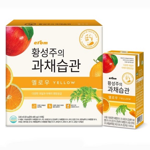 이롬 황성주 과채습관 옐로우, 190ml, 16개