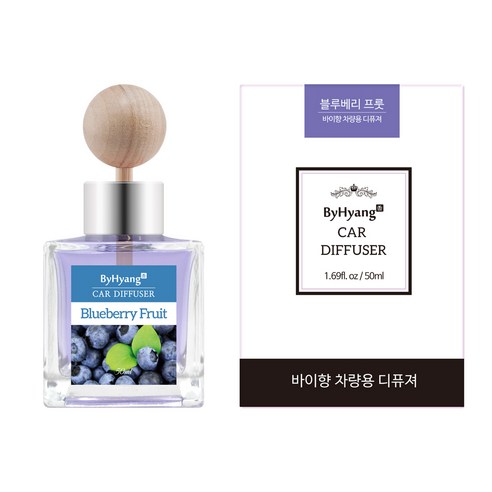 바이향 리프레싱 카 디퓨져 50ml, 블루베리 프룻, 1개