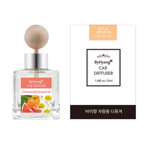 바이향 리프레싱 카 디퓨져 50ml, 캐모마일 그레이프프룻, 1개