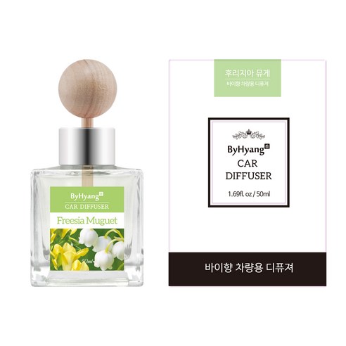 바이향 리프레싱 카 디퓨져 50ml, 후리지아 뮤게, 1개