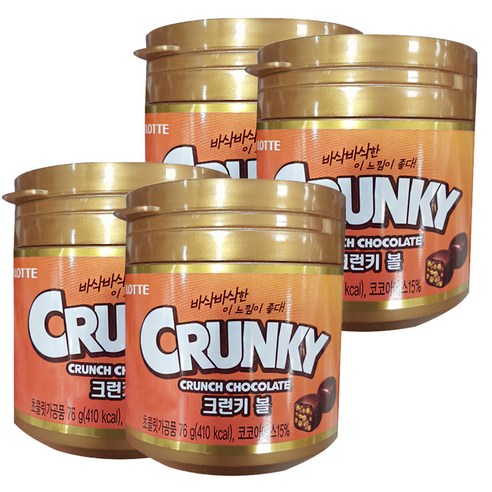 롯데제과 크런키볼 초콜릿, 76g, 4개입