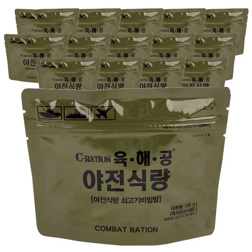 육해공 야전식량 쇠고기비빔밥, 100g, 15개