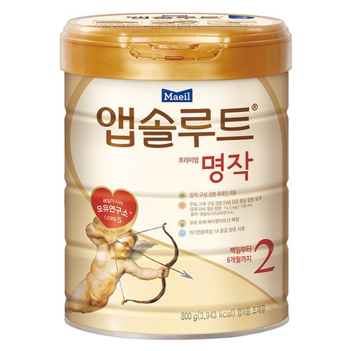 앱솔루트 프리미엄 명작 분유 2단계, 800g, 1개