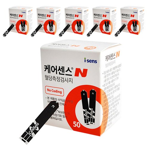 케어센스 N 개인용혈당검사지 CareSens N Blood Glucose Test Strip, 50개입, 6팩