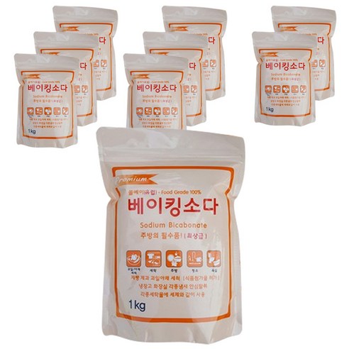 오리지널 프리미엄 베이킹소다, 1kg, 9개