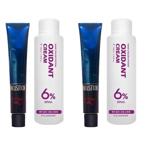 웰라 뉴콜레스톤 퍼펙트 퓨어컬러 염색제 80g + 산화제 100ml, 체리레드 6/45, 2세트