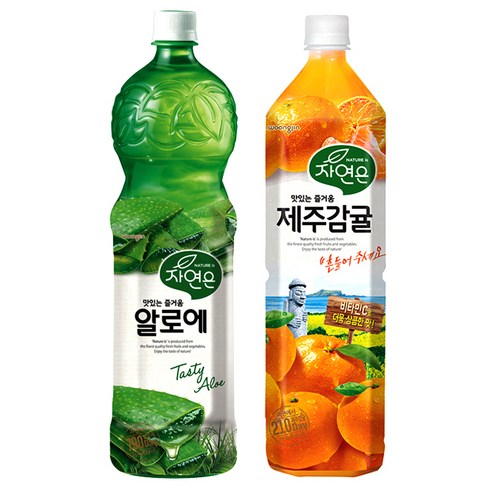 자연은 알로에 1.5 L + 제주감귤 1.5 L, 브라운, 네이비, 1세트